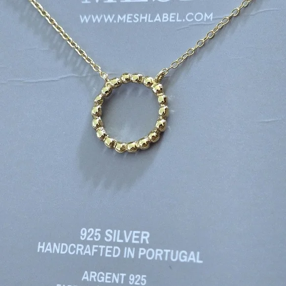 MESH Stationary Open Circle⭕️ Necklace - Picture 5 of 16